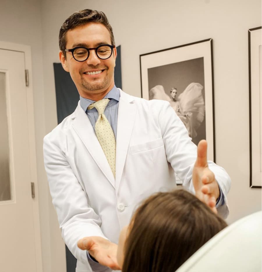 Dr. Konstantin examining patient