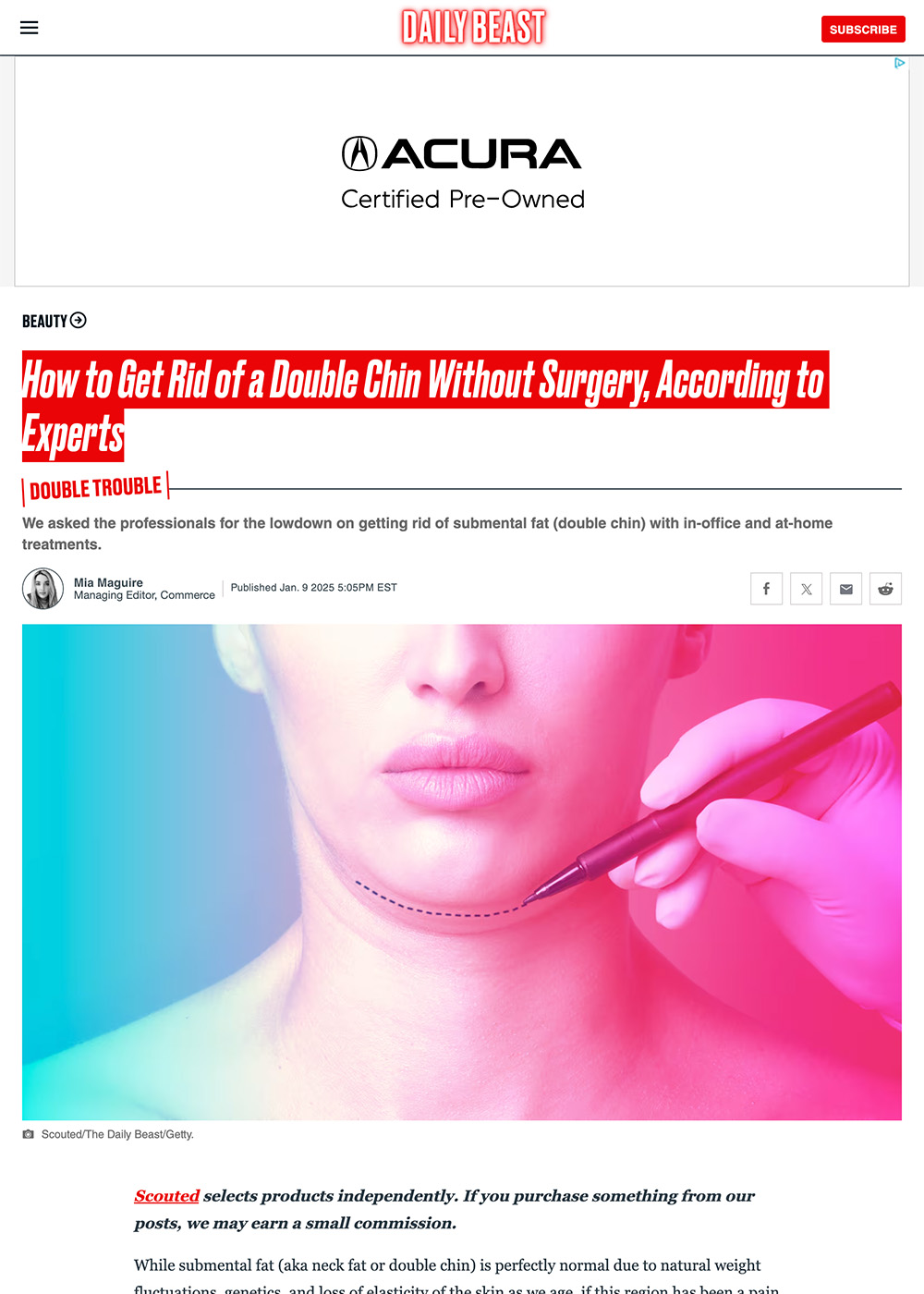 How to Get Rid of a Double Chin Without Surgery, According to Experts - Article