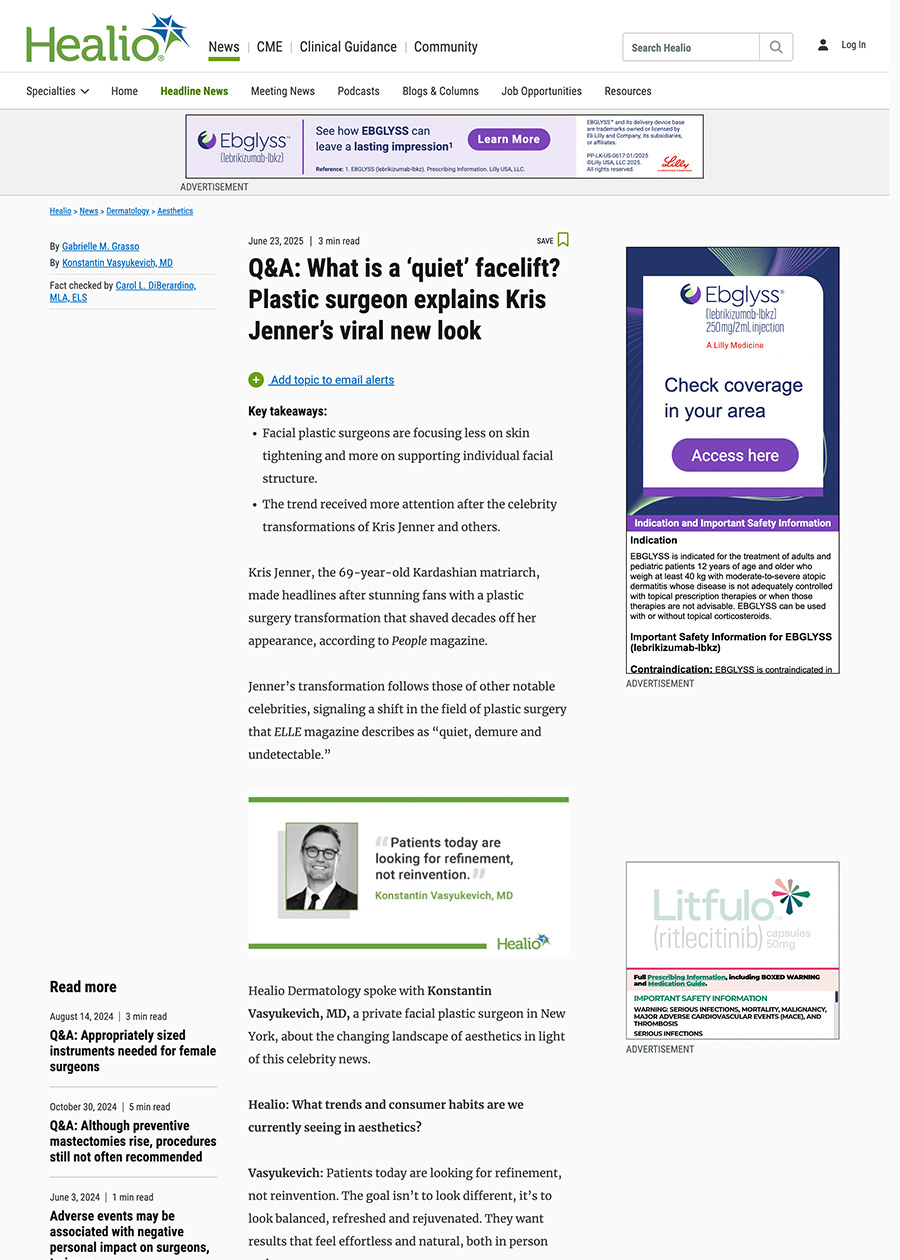 Q&A: What is a ‘quiet’ facelift? Plastic surgeon explains Kris Jenner’s viral new look - Article
