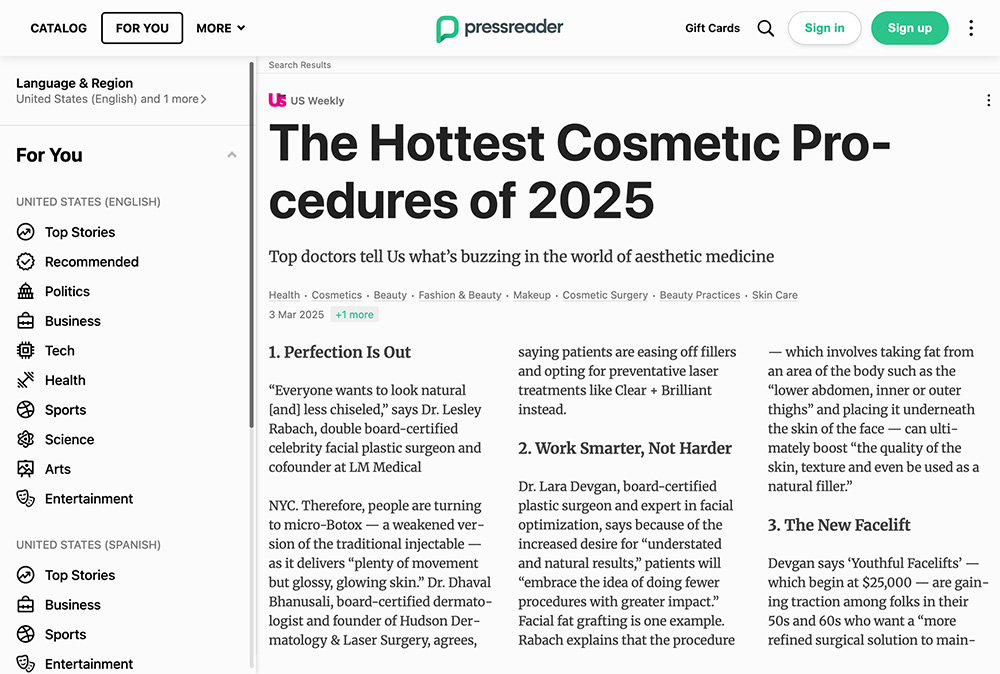 The Hottest Cosmetic Procedures of 2025 - Article