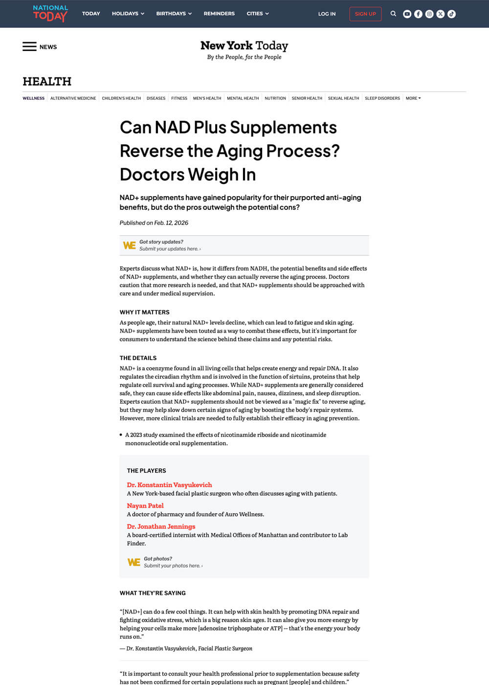 Can NAD Plus Supplements Reverse the Aging Process? Doctors Weigh In - Article