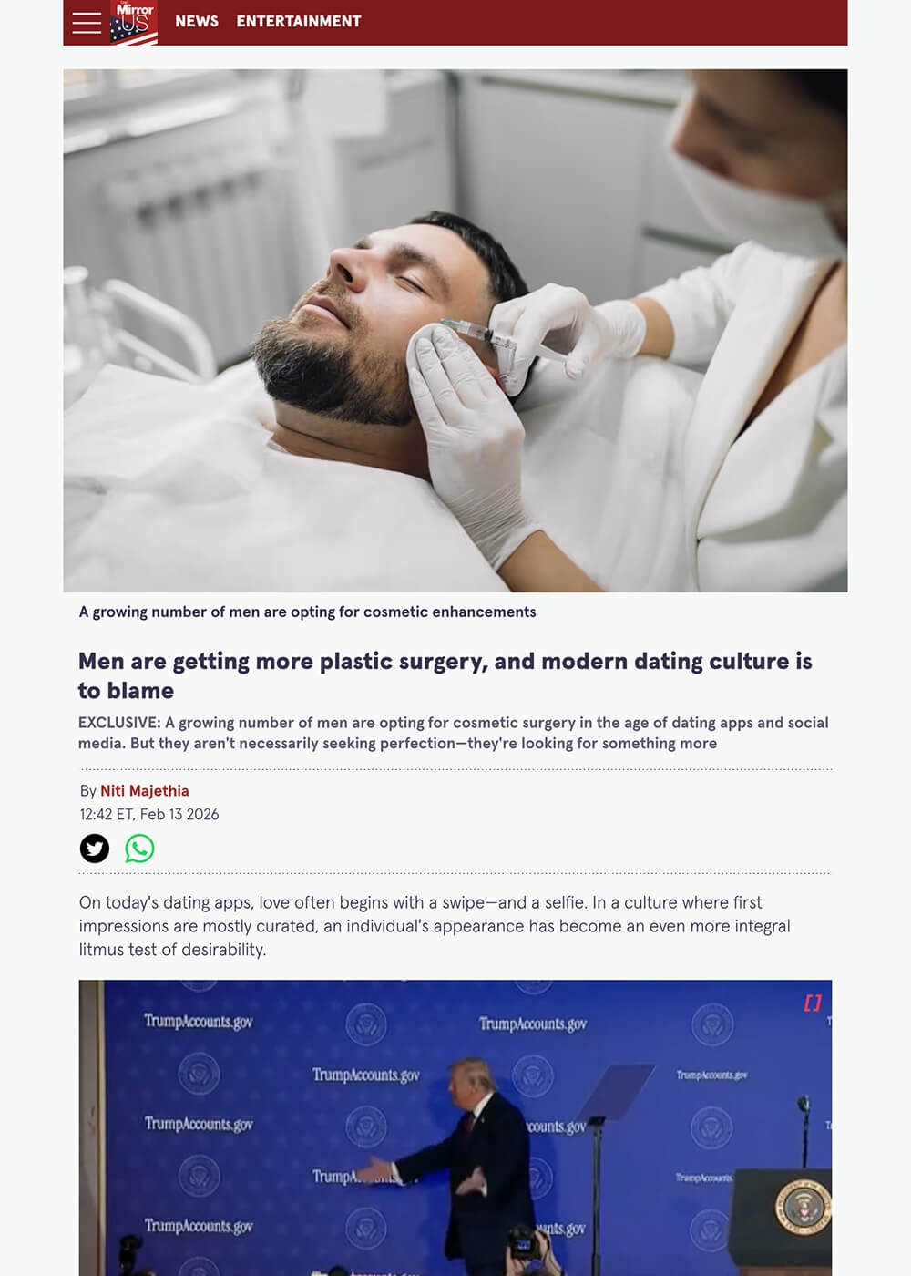 Men are getting more plastic surgery, and modern dating culture is to blame - Article