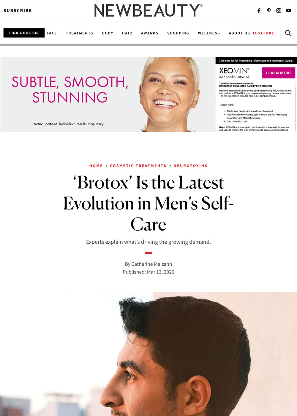 ‘Brotox’ Is the Latest Evolution in Men’s Self-Care - Article