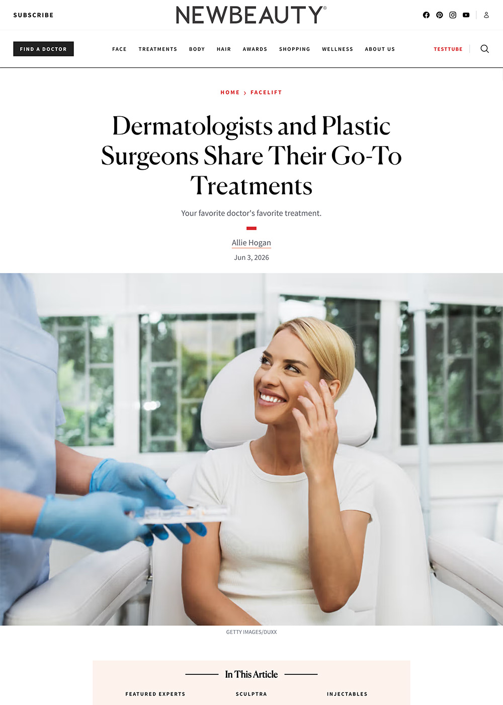 Dermatologists and Plastic Surgeons Share Their Go-To Treatments - Article