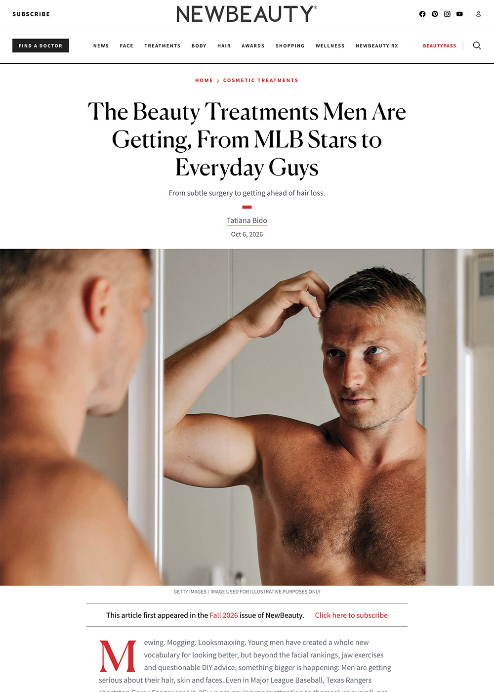 The Beauty Treatments Men Are Getting, From MLB Stars to Everyday Guys - Article